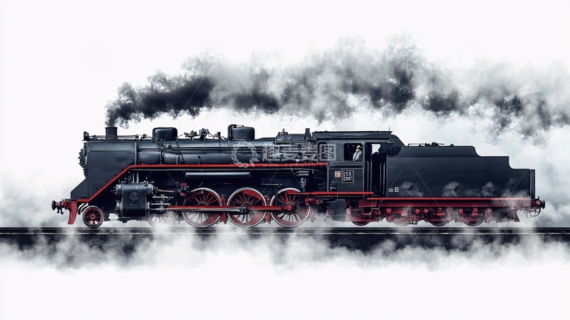 高清大图下载【趣麦麦图】复古蒸汽火车1