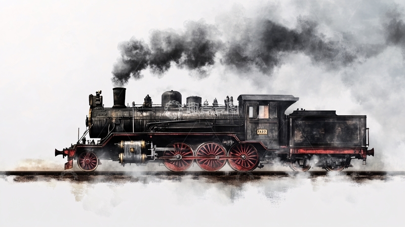 高清大图下载【趣麦麦图】复古蒸汽火车2