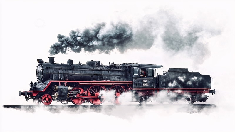 高清大图下载【趣麦麦图】复古蒸汽火车