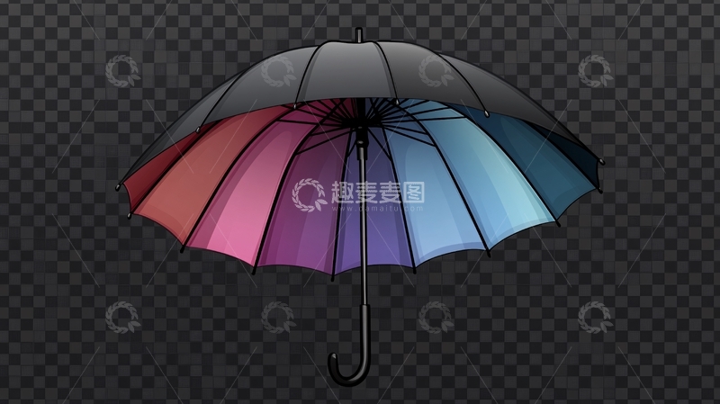 高清大图下载【趣麦麦图】彩色撑伞背景1
