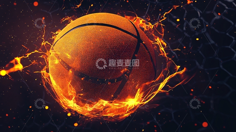 高清大图下载【趣麦麦图】酷炫篮球1