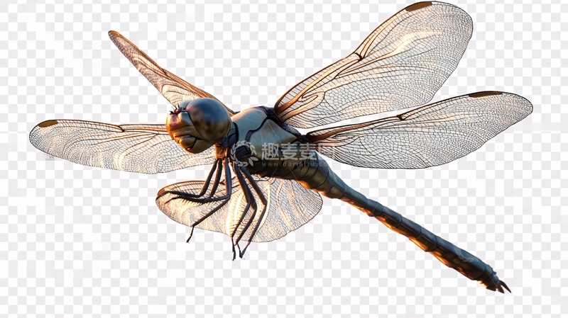 高清大图下载【趣麦麦图】透明蜻蜓飞行姿态