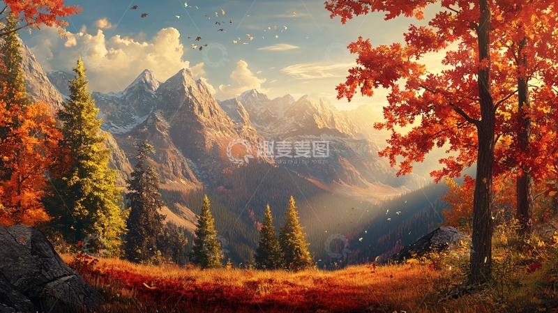 高清大图下载【趣麦麦图】秋天森林画秋天壁纸41