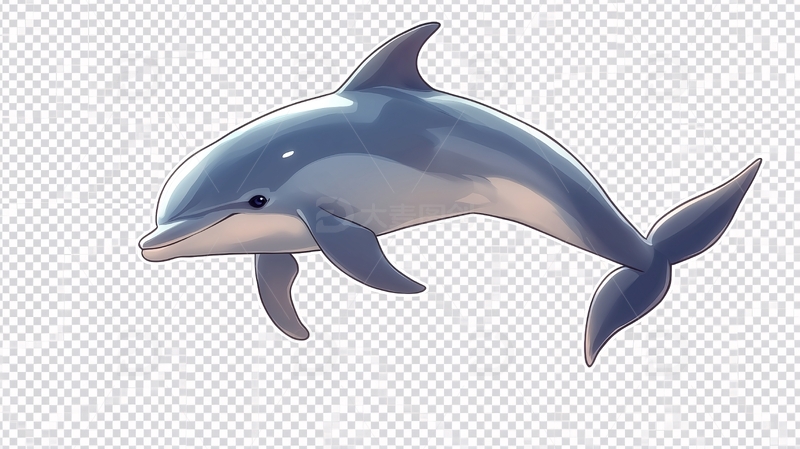 手绘海豚形象5
