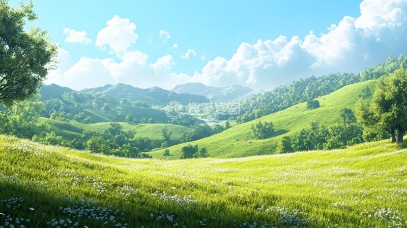 高清大图下载【趣麦麦图】超宽幅田园景色41