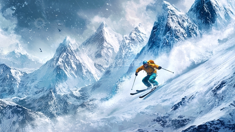 高清大图下载【趣麦麦图】滑雪壁纸4