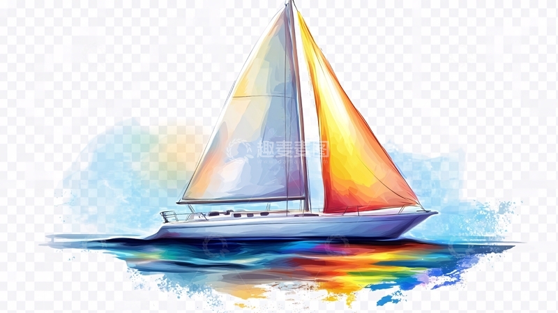 高清大图下载【趣麦麦图】扬帆远航元素