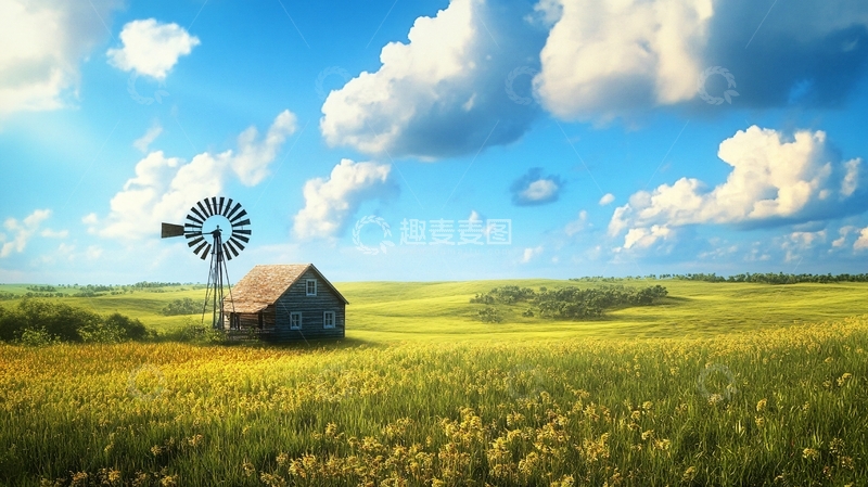 高清大图下载【趣麦麦图】宽幅田园风光