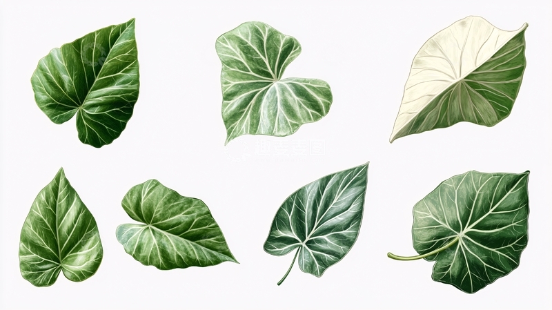 高清大图下载【趣麦麦图】手绘龟背叶