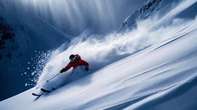 高清大图下载【趣麦麦图】炫彩滑雪视觉1