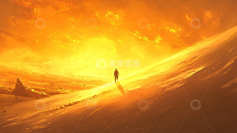 高清大图下载【趣麦麦图】荒野黄昏插画44