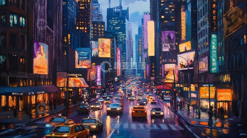 高清大图下载【趣麦麦图】纽约城市鼠绘9
