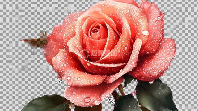 高清大图下载【趣麦麦图】写实手绘玫瑰花素材5