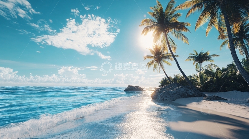 高清大图下载【趣麦麦图】唯美韵律自然海边背景17