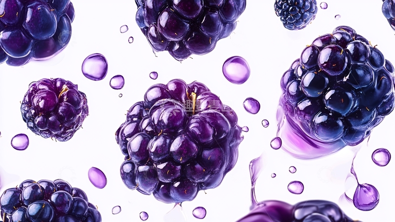 高清大图下载【趣麦麦图】夏黑葡萄白底图