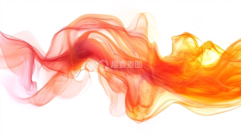 高清大图下载【趣麦麦图】水墨烟雾红丝带1