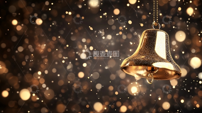 高清大图下载【趣麦麦图】金色铃铛闪耀装饰1