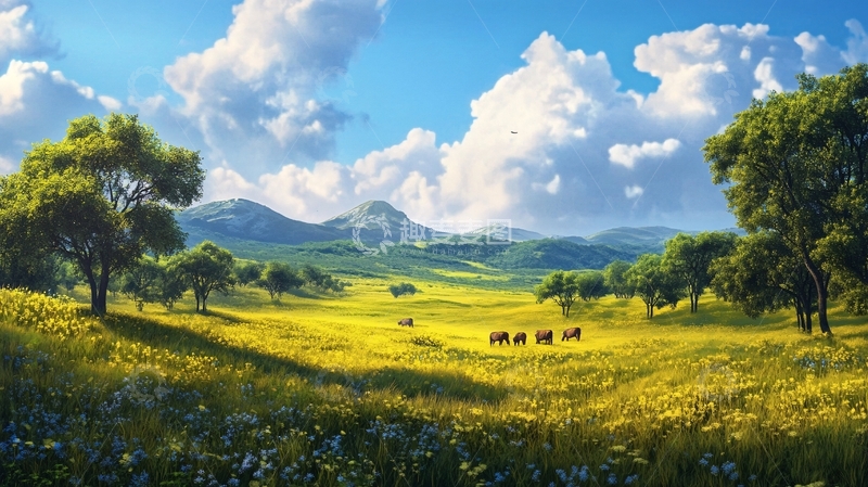 高清大图下载【趣麦麦图】超宽幅田园景色42