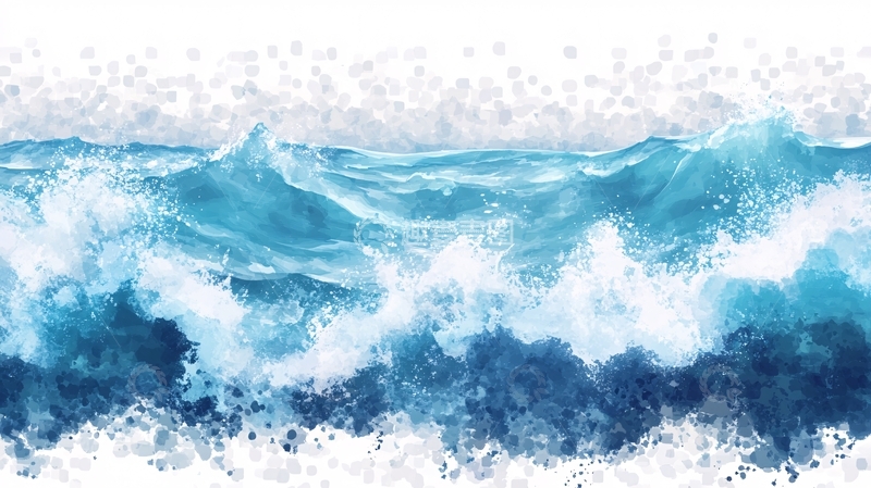 高清大图下载【趣麦麦图】插画浪花