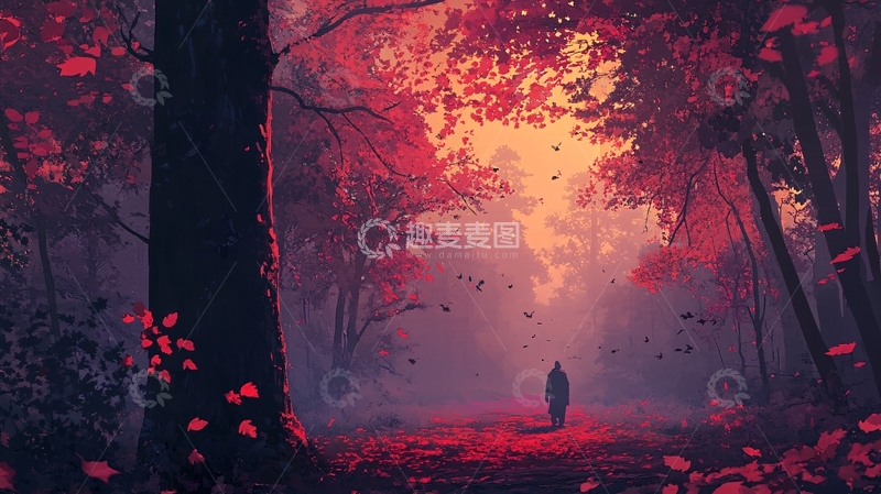 高清大图下载【趣麦麦图】粉红色的幻想森林1