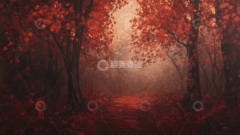高清大图下载【趣麦麦图】秋天森林画秋天壁纸44