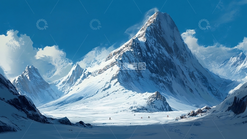 高清大图下载【趣麦麦图】雪山原画14