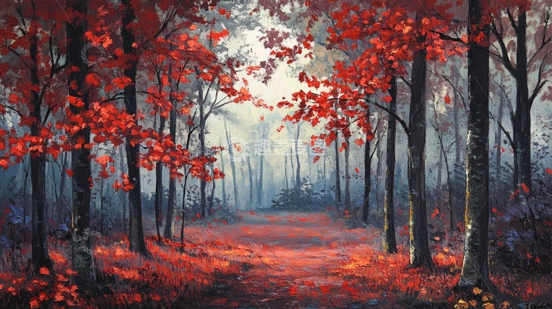 高清大图下载【趣麦麦图】秋天森林画秋天壁纸43