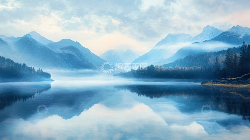 高清大图下载【趣麦麦图】唯美朦胧湖景3