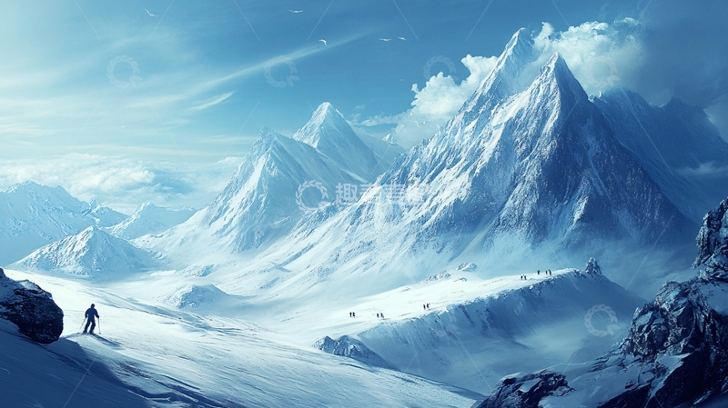 高清大图下载【趣麦麦图】雪山原画16