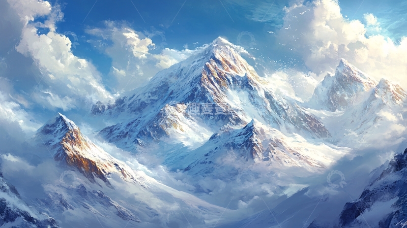 高清大图下载【趣麦麦图】雪山原画15