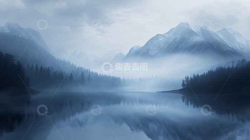 高清大图下载【趣麦麦图】朦胧山水风景2