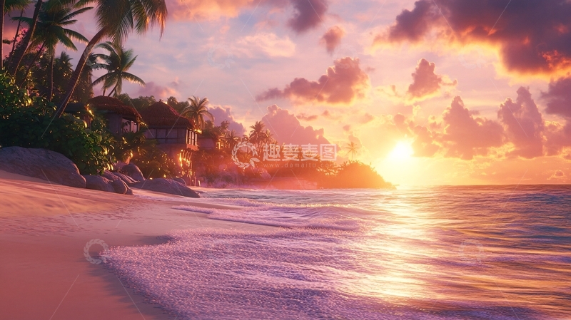 高清大图下载【趣麦麦图】海岛黄昏高清7