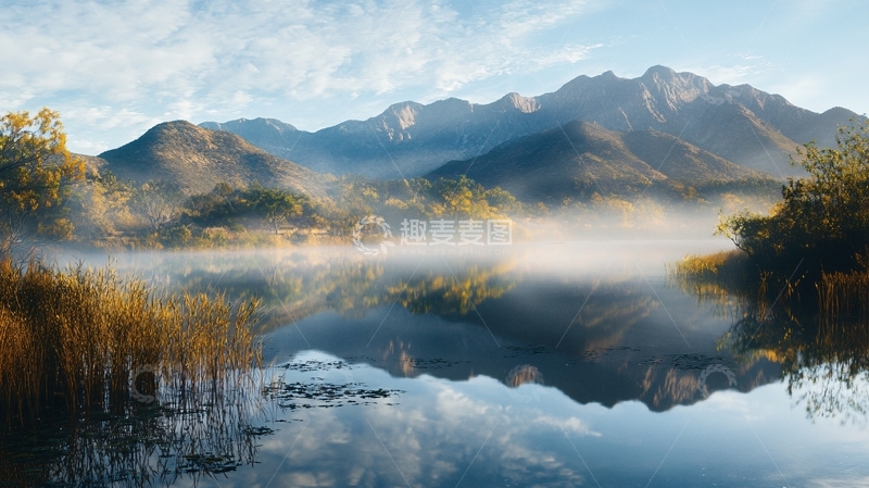 高清大图下载【趣麦麦图】大九湖晨雾