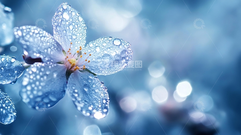 高清大图下载【趣麦麦图】蓝色梦幻花朵3