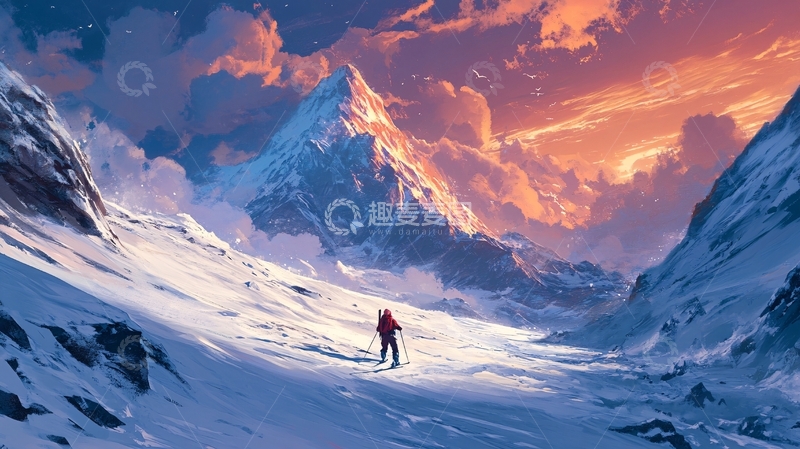 高清大图下载【趣麦麦图】珠穆拉玛峰插画5