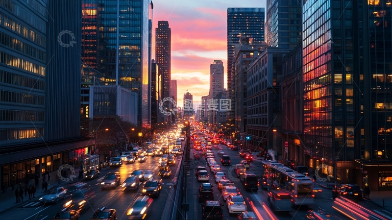 高清大图下载【趣麦麦图】繁华地段都市交通地产3