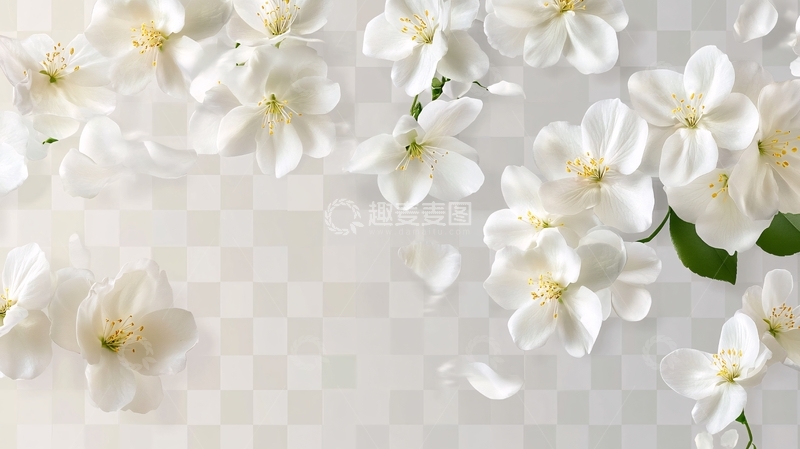 高清大图下载【趣麦麦图】立体白色花卉
