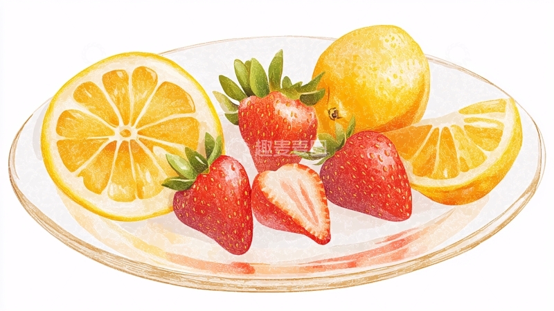 高清大图下载【趣麦麦图】水果碗插画3