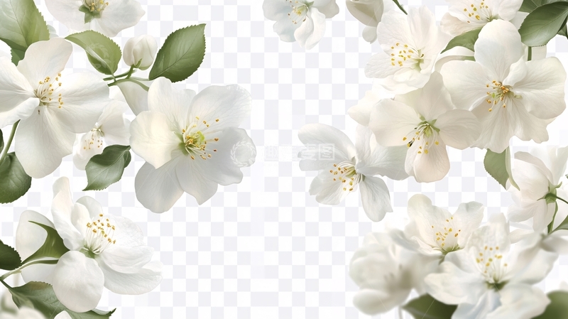 高清大图下载【趣麦麦图】写实喷绘茉莉花5