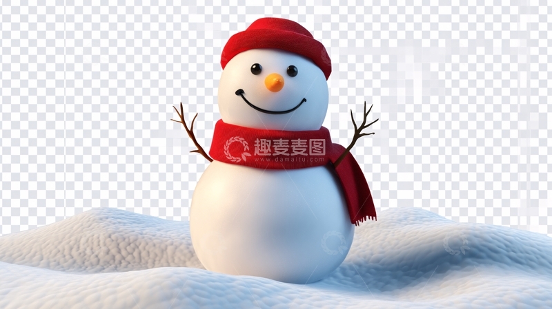 高清大图下载【趣麦麦图】雪人冬日雪景