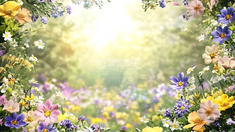 高清大图下载【趣麦麦图】阳光鲜花背景