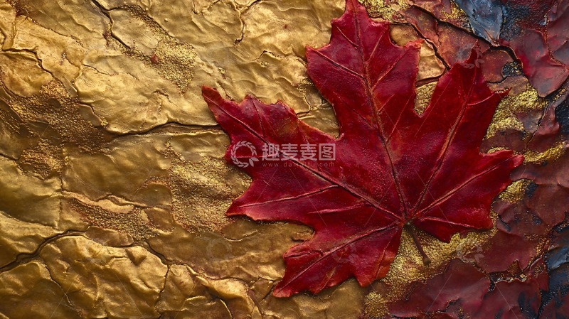 高清大图下载【趣麦麦图】金色枫叶壁纸1