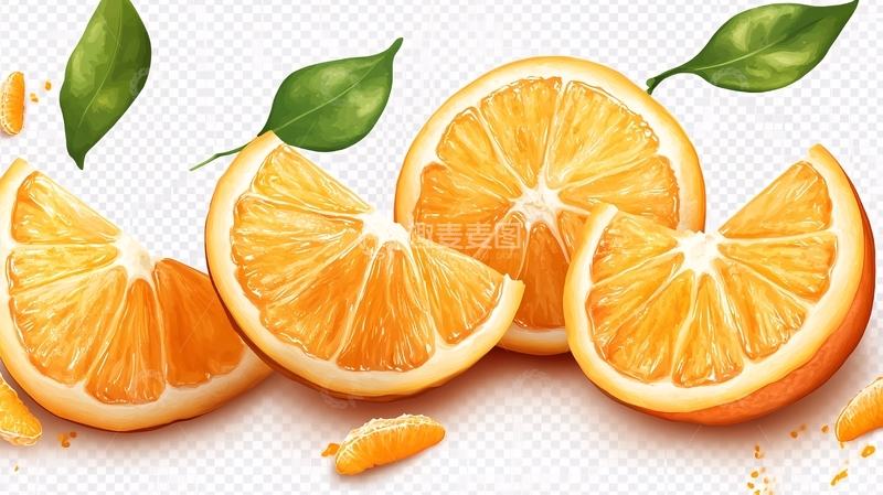 高清大图下载【趣麦麦图】冰糖橙插画