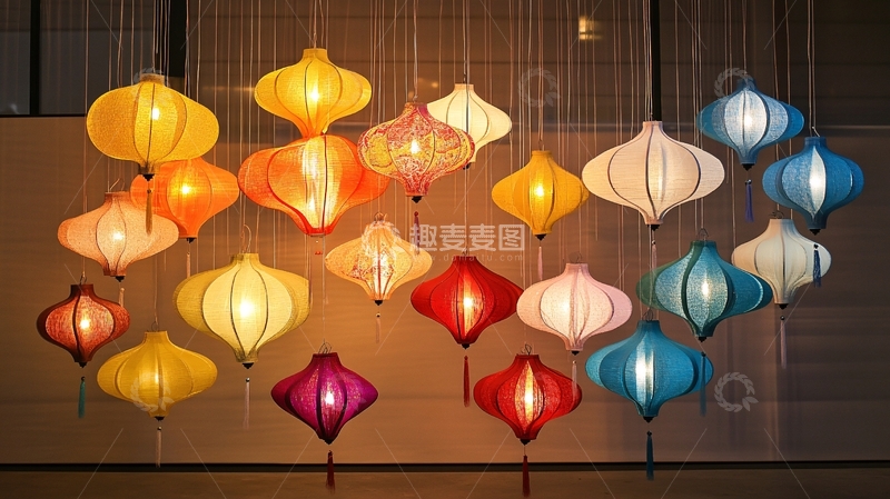 高清大图下载【趣麦麦图】日本彩色花式吊灯