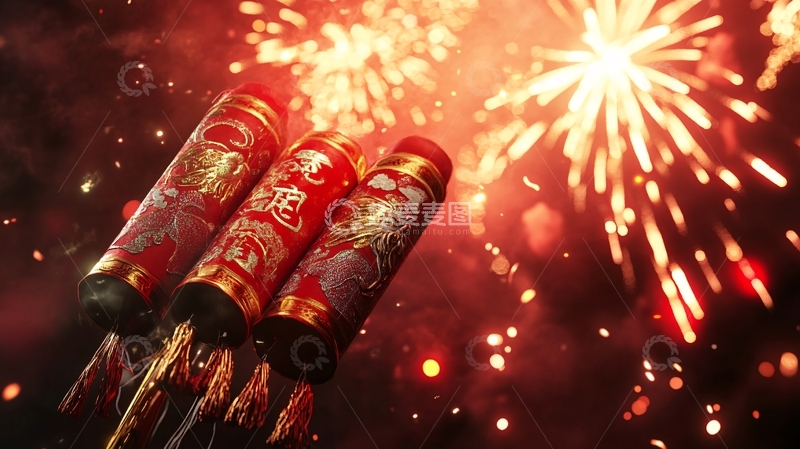 高清大图下载【趣麦麦图】过年礼炮