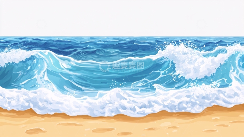 高清大图下载【趣麦麦图】波涛海浪插画3