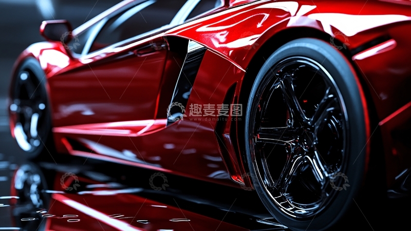高清大图下载【趣麦麦图】红色跑车模型