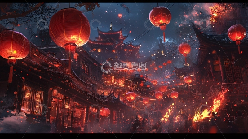 高清大图下载【趣麦麦图】原地过年横版2