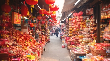 春节市场红灯笼