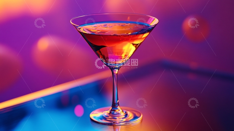 高清大图下载【趣麦麦图】夜幕下的鸡尾酒